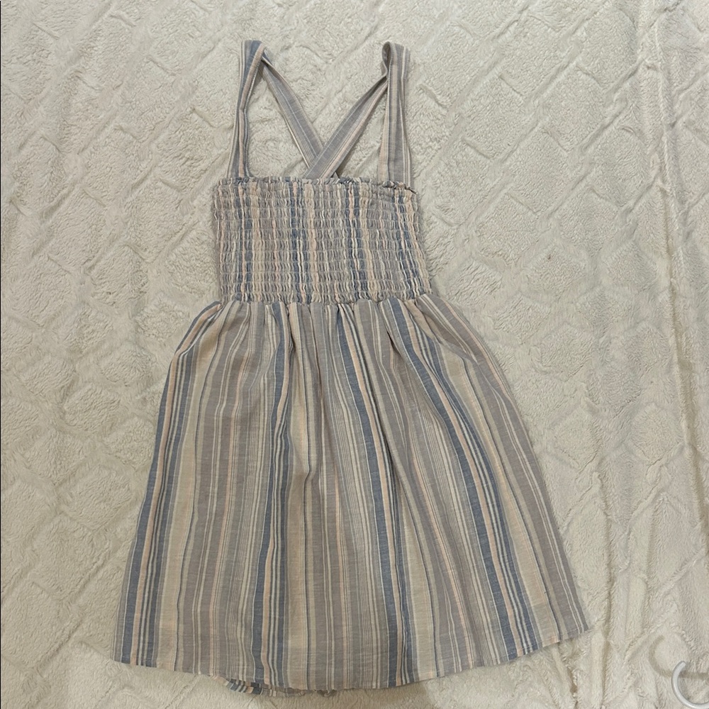 American Eagle Outfitters Blue and Gray Striped Mini Dress